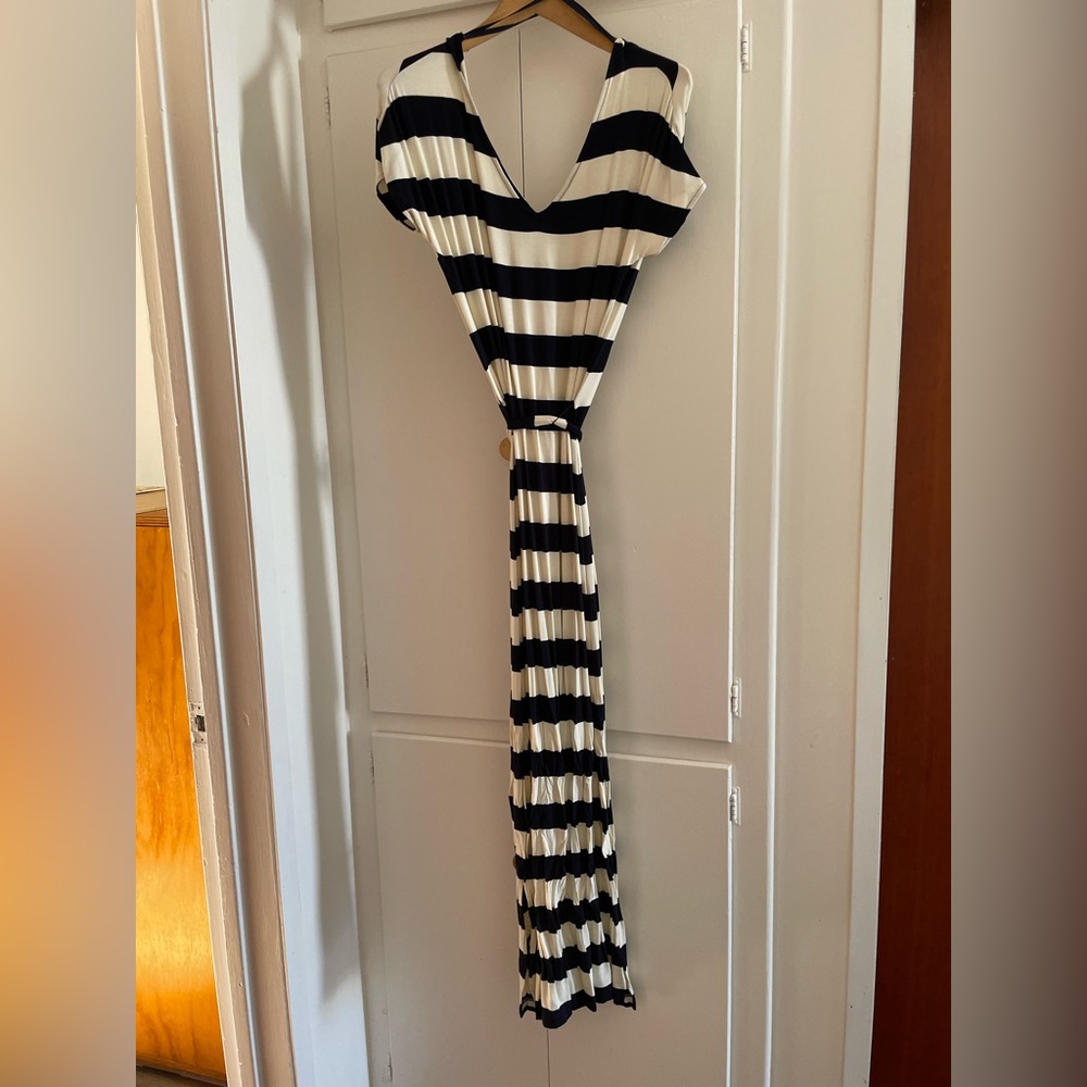 Gap Blue and White Striped Maxi Dress size S